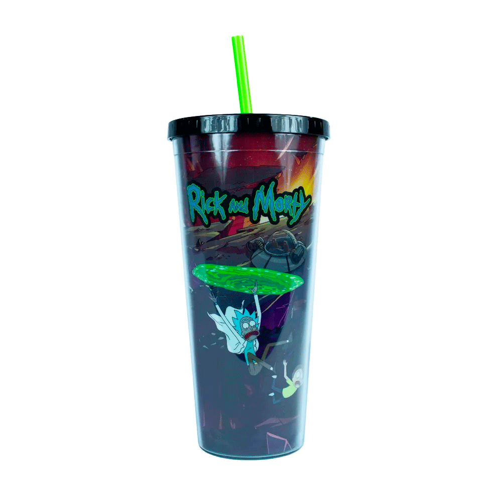Vaso con Popote y Tapa – Rick and Morty (24 oz)
