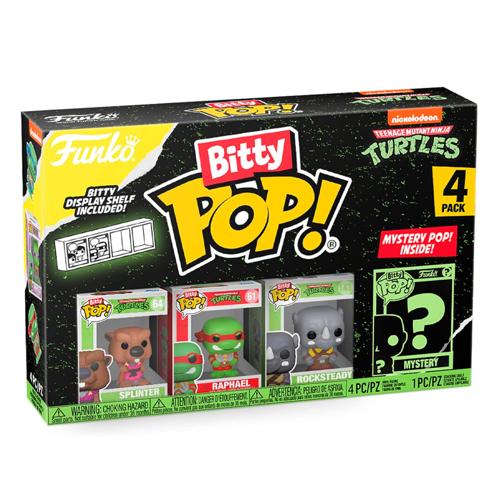 Funko Bitty Pop - TMNT – Splinter, Raphael, Rocksteady + Misteriosa