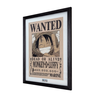 Cuadro Enmarcado One Piece – Cartel de Recompensa Luffy (43 x 33 cm)