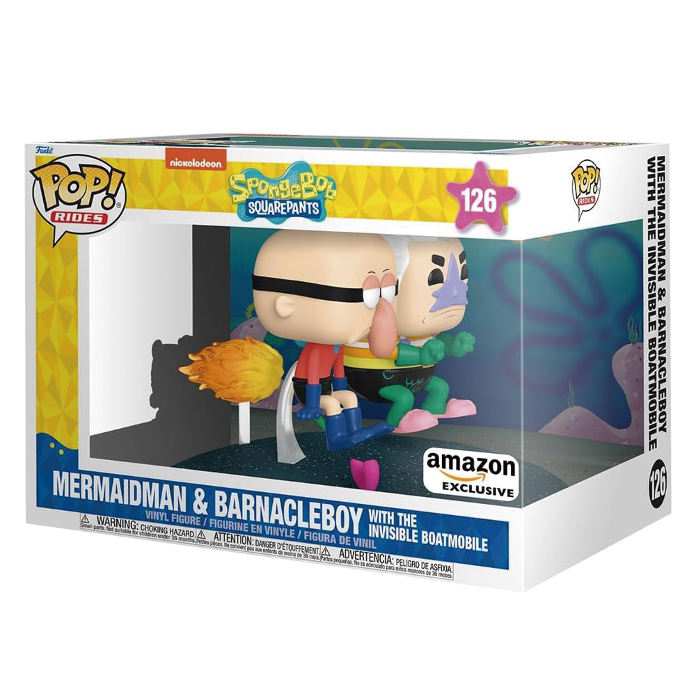 #126 SpongeBob Squarepants - Mermaidman & Barnacleboy with Invisible Boatmobile (Amazon Exclusive)