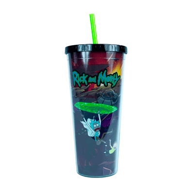 Vaso con Popote y Tapa – Rick and Morty (24 oz)