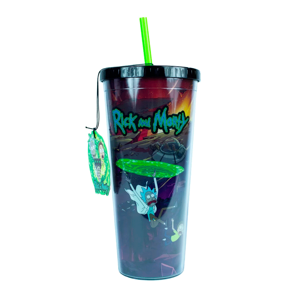 Vaso con Popote y Tapa – Rick and Morty (24 oz)