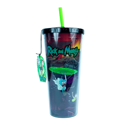 Vaso con Popote y Tapa – Rick and Morty (24 oz)